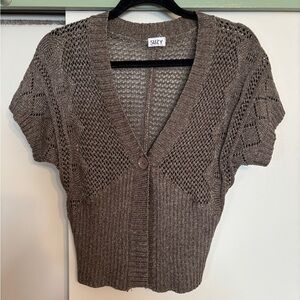 Suzy Shier Taupe Knit Cardigan
